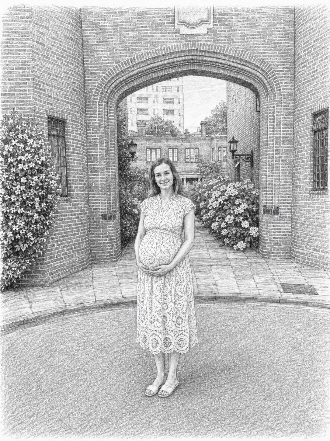 Portrait of Inês expecting Alice